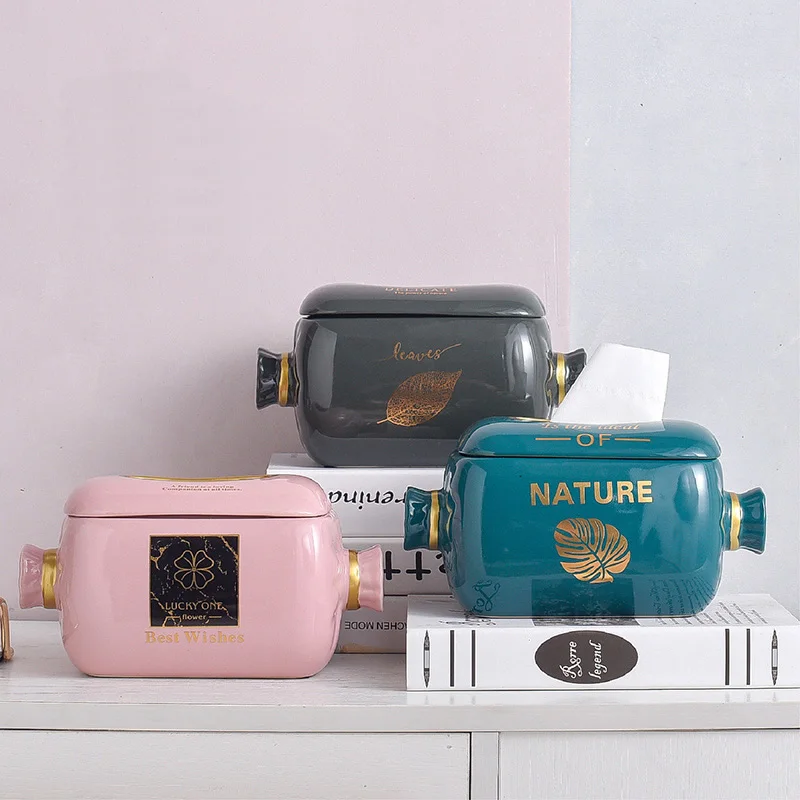 

Fashionable simple candy-shaped ceramic tissue box Creative Artist Home living room Decoration Tissue Box