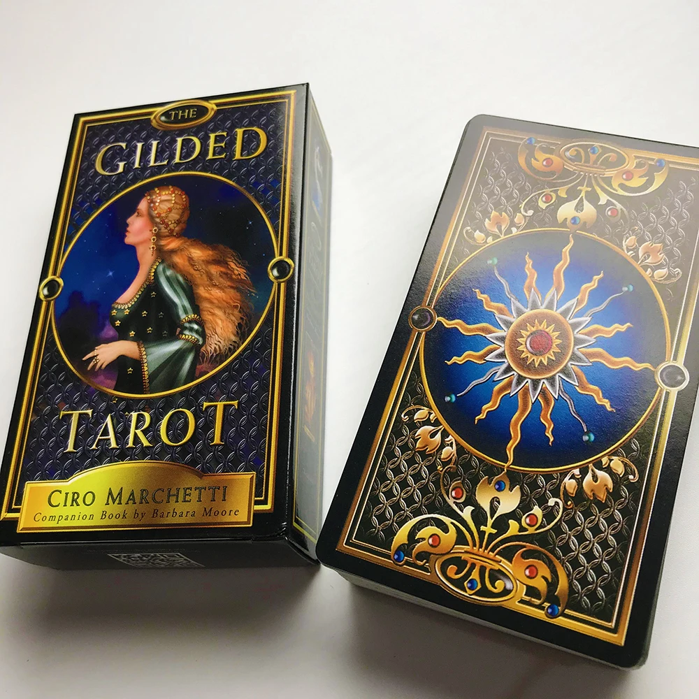 The Gilded Tarot Deck Card and Guidebook Tarot Game Toy Tarot Divination Oracles Guidance Fate Board English For Family Gift afbeelding