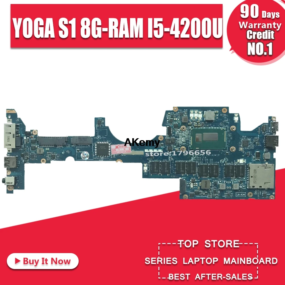 ZIPS1 LA-A341P материнская плата для ноутбука lenovo ThinkPad YOGA S1 оригинальная материнская плата 8G-RAM I5-4200U