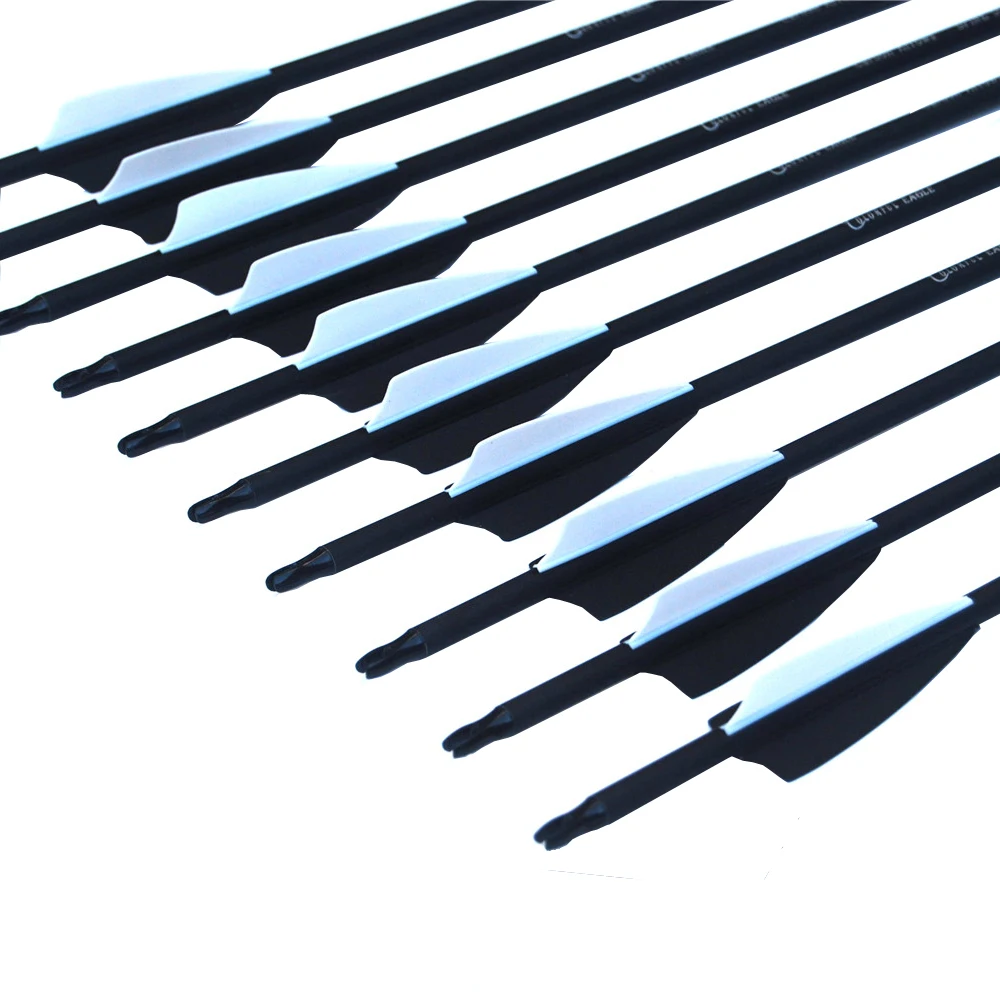 archery arrowhead archery arrows Carbon Arrow 28 Inch 30 Inch 31 Spine 500 with Replaceable Arrowhead for Compound/Recurve Bow Archery Hunting