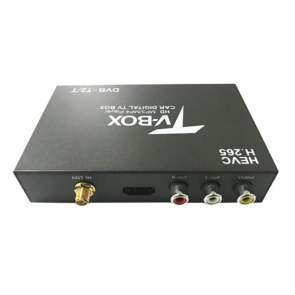 12V автомобильный мобильный цифровой ТВ коробка DVB-T2/T двойной Стандартный поддерживает H.265 декодирования двойной тюнер с двумя активными антеннами