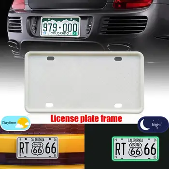 

Luminous Silicone Registration Plates For North America Car Night Vision Scratch-Resistant Rust-Proof Number License Plate Frame