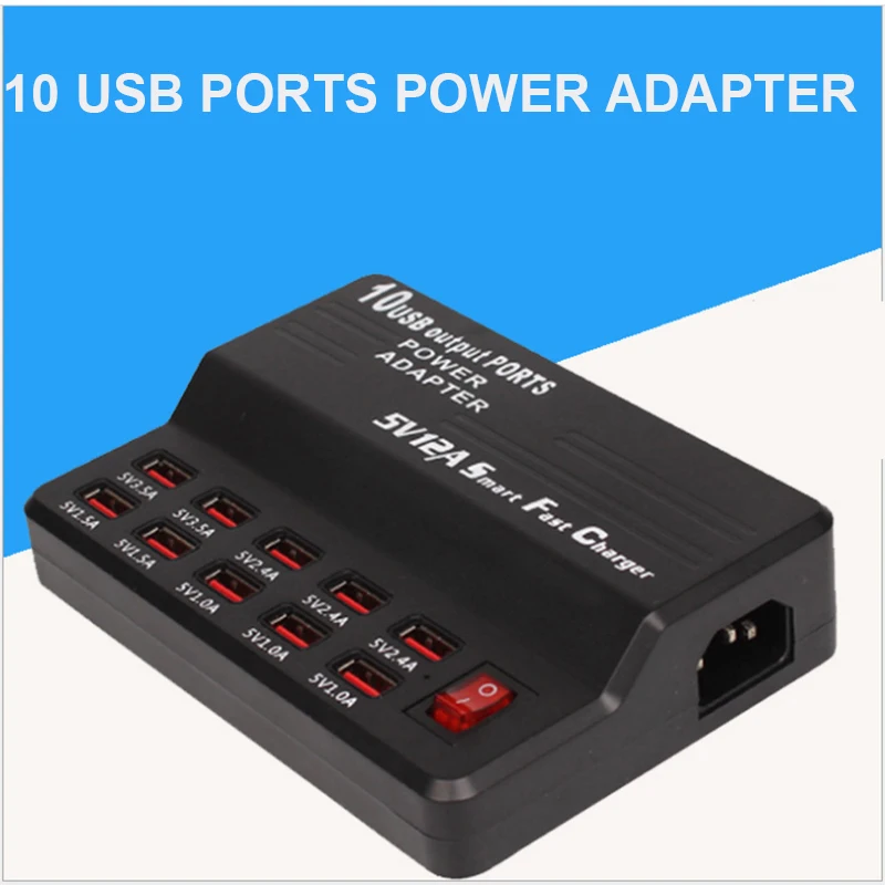 Зарядная станция с 10 USB портами для iPhone X 8 7 6 Samsung Huawei|Зарядные устройства| |