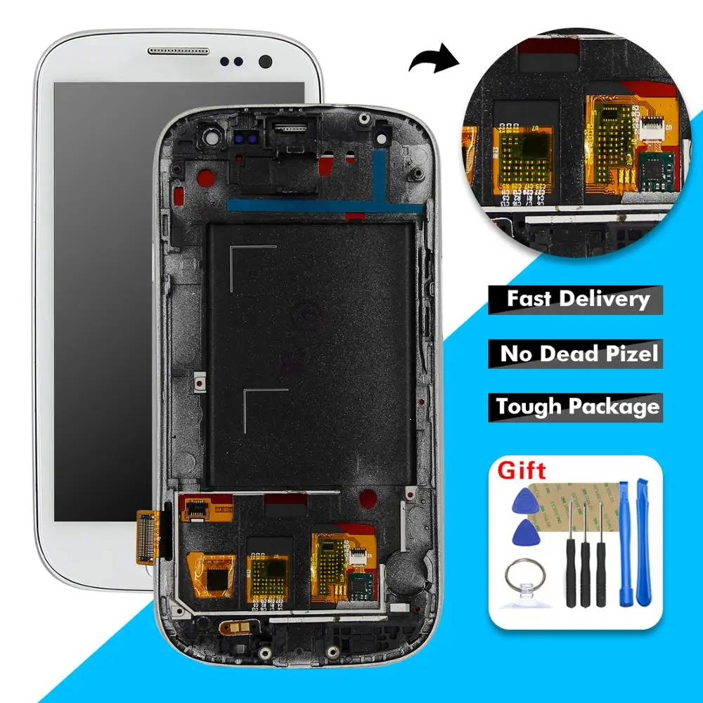 ЖК-дисплей для Samsung Galaxy S3 SIII I9300 i9300i i9301 i9308i i9301i i9305 сенсорный экран дигитайзер