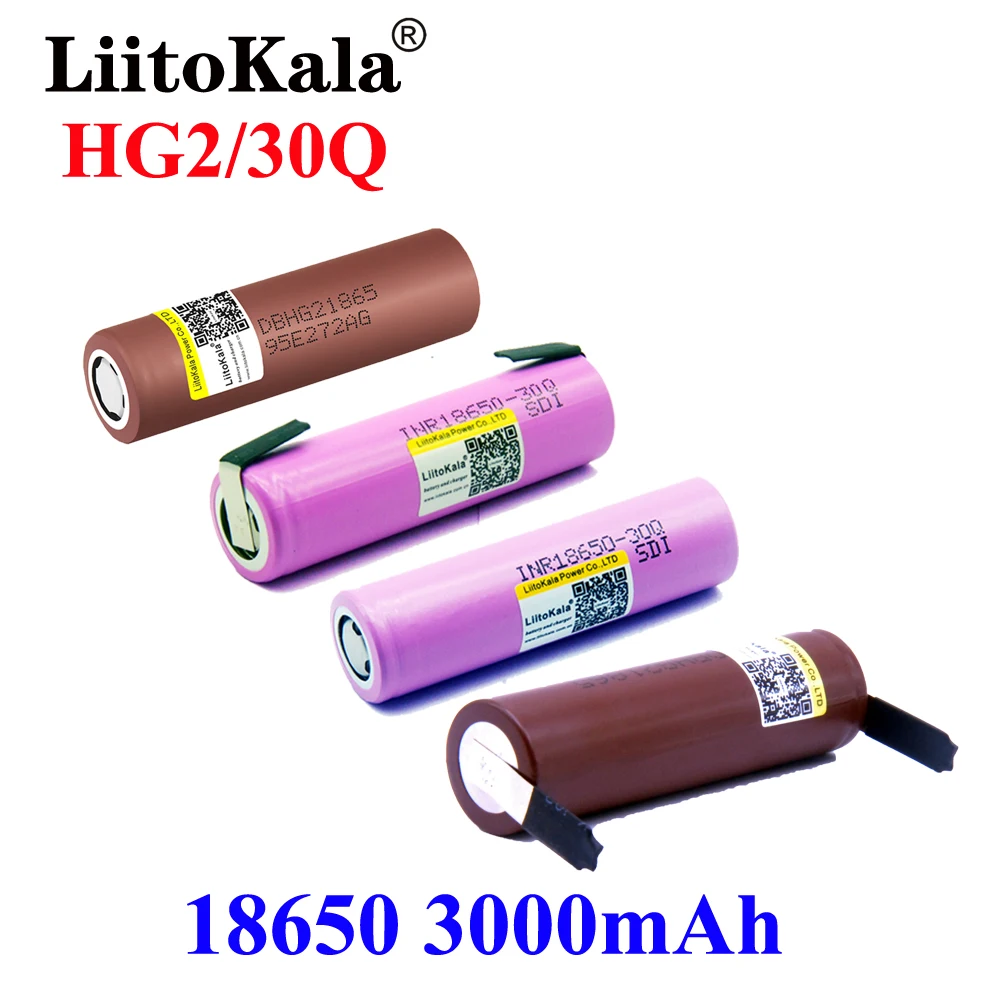 Аккумулятор LiitoKala HG2 30Q 18650 мАч 3000 В 30 А | Электроника