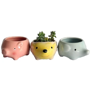 

Cute Animal Succulent Planter Flower Pot Decoration Suitable for Home Office Desk