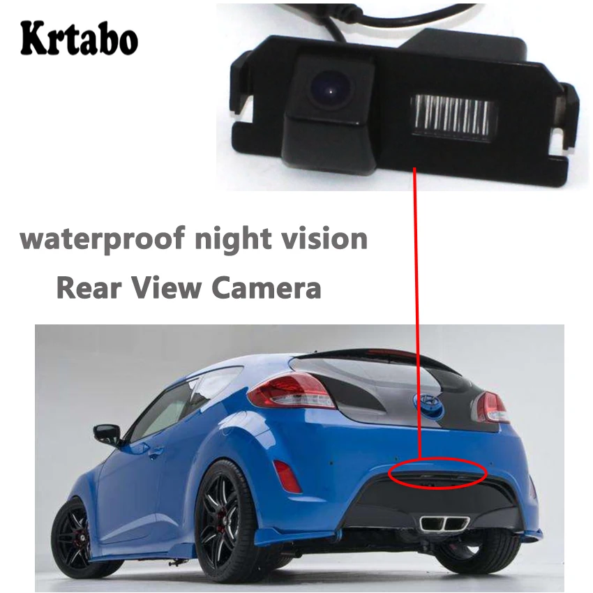 Камера заднего вида Krtabo с ночным видением для Hyundai Veloster 2011 ~ 2015 водонепроницаемая