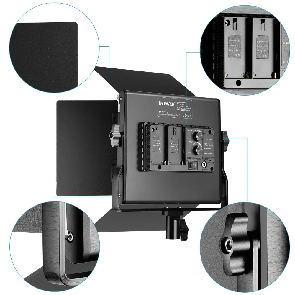 Neewer 2 шт Bi Color 660 светодиодный видео светильник ing Stand комплект включает в себя:(2) 3200 K~ 5600 K CRI 96+ dimmabr видео светильник с подставкой