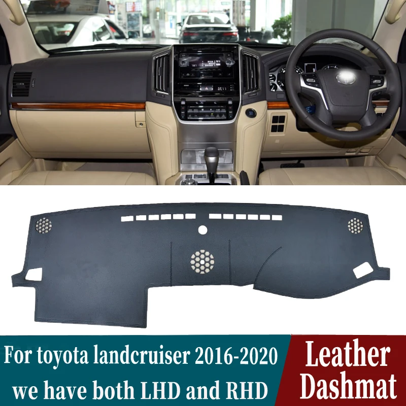 

Leather Dashmat Dashboard Cover Pad Dash Mat Carpet Car-Styling accessories For toyota landcruiser land cruiser 2016 2017 2020