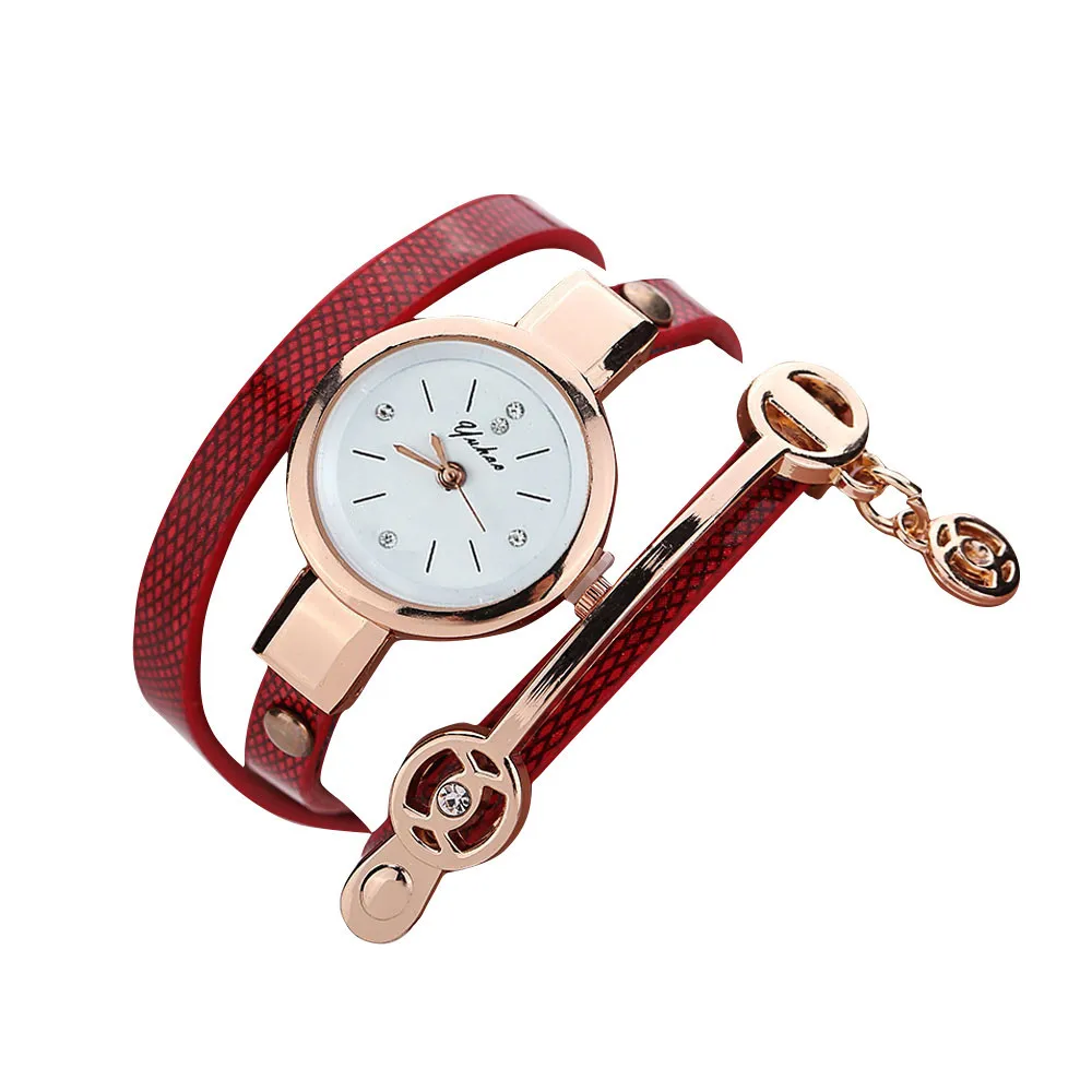 RD Женские часы с металлическим ремешком GD reloj inteligente mujer, часы из искусственной кожи, женские наручные часы montre homme - Цвет: RD