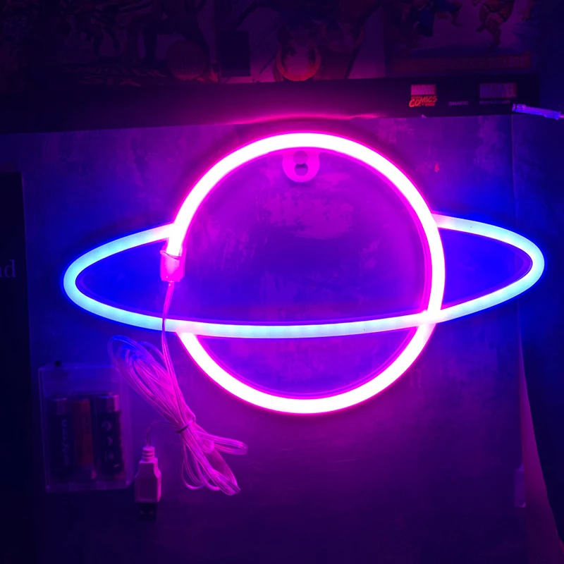 Led Neon Sign Light Universe Panel Wall Light Hanging Led Neon Light Wall  Light For Home Party Room Decor Bar Decoration - Neon Bulbs u0026 Tubes -  AliExpress