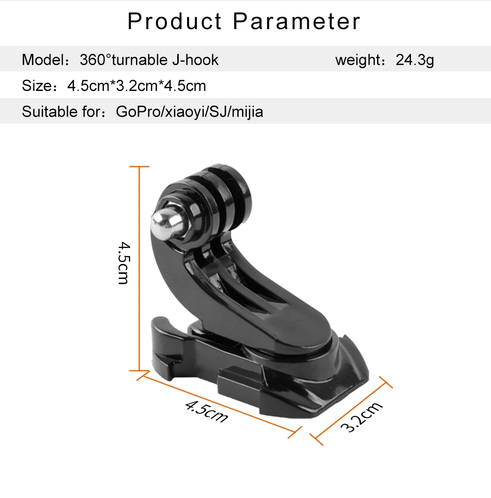 Вертикальная поверхность j-крюк Пряжка крепление Адаптер для Gopro Go pro HD Hero 8 7 6 5 4 3 3+ 4 2 издание Xiaomi yi аксессуары для камеры