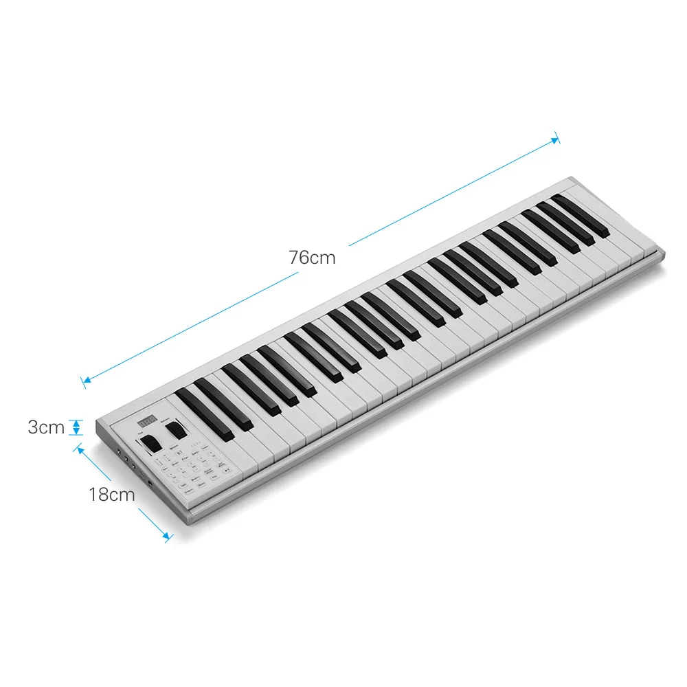 Фортепиано с электронной клавиатурой 49 освещенных клавиш электрическое пианино поддерживает запись MIDI BT подключение Встроенная колонка с аккумулятором с сумкой