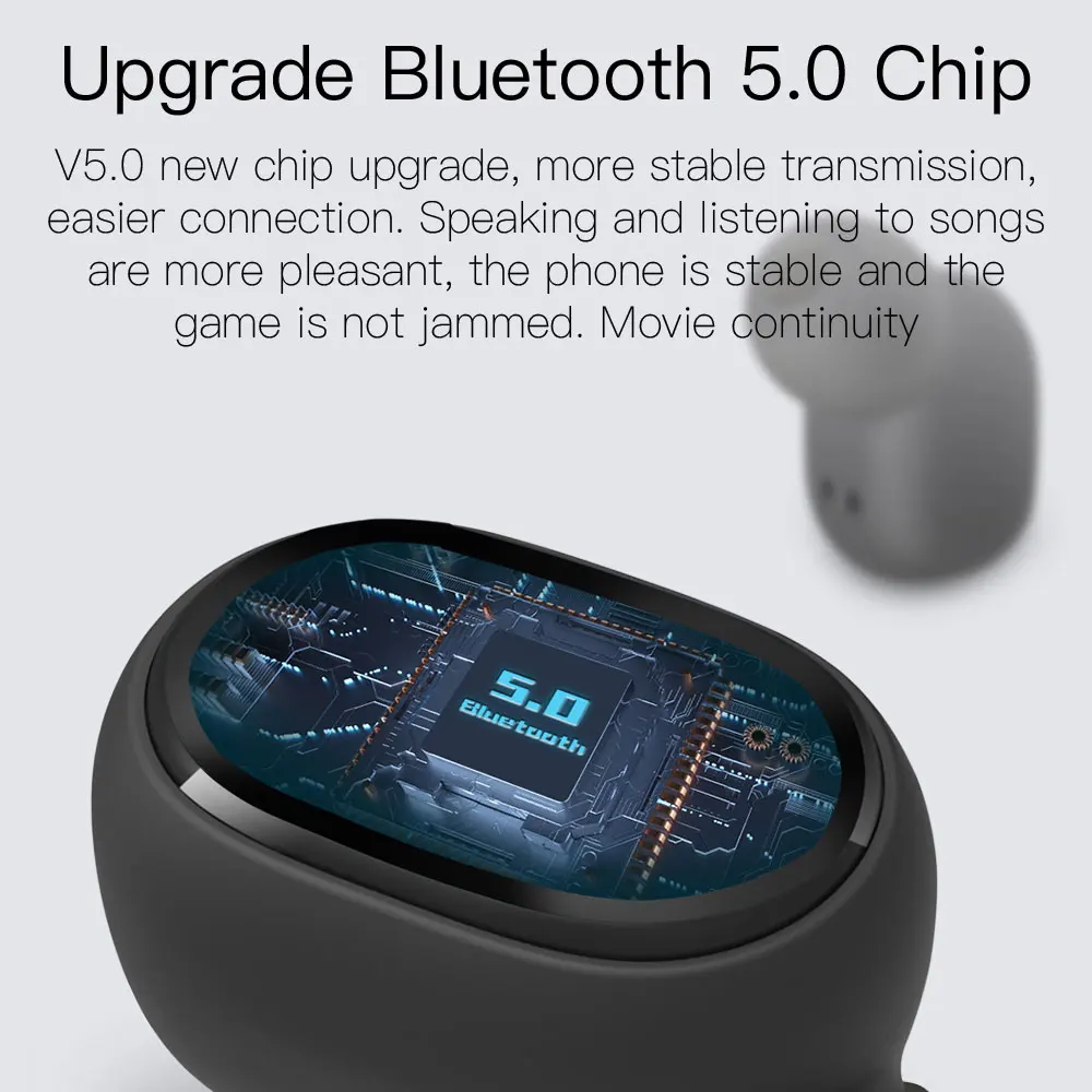 TWS Bluetooth 5.0 Earphone Wireless Headphones LED Display Stereo Earphones with 2000mAh Power Bank Headset With Microphone