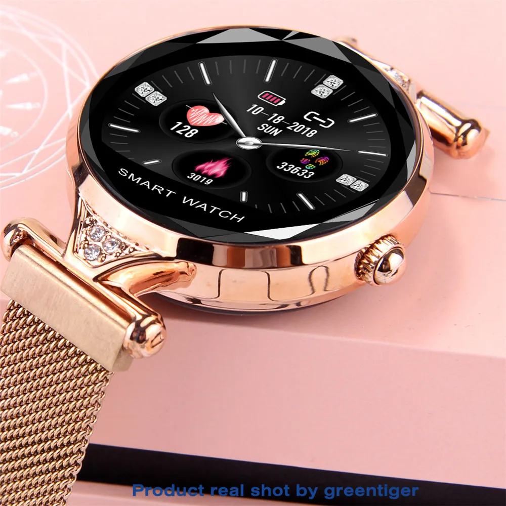Модные женские Смарт-часы Greentiger H1, женские водонепроницаемые часы с Bluetooth и монитором сердечного ритма, фитнес-трекер, умные часы, браслет