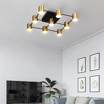 

Modern LED Ceiling Light 9 Heads Brass Plafond lamp 45W For Living Dining Room Bedroom Home Decor Light Ceiling Fixtures