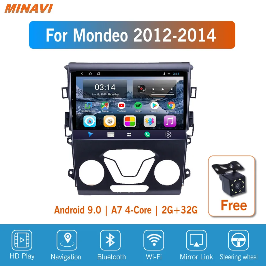 

9'' IPS Android 9.0 Car Radio Multimedia For Ford Mondeo 2012-2014 GPS Navigation Navi Player Auto Stereo