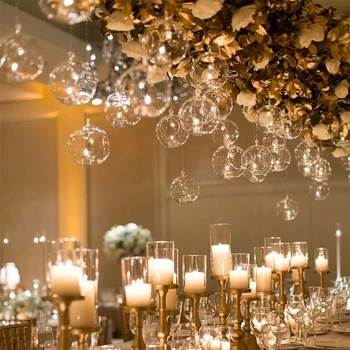 

DIY Candle Holders Hanging Vase Round Glass Candlestick for Wedding Home Party Decoration 6-15 Cm