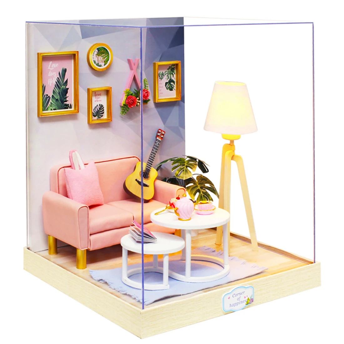 

DIY Cabin Assembled Toy Diy Model Building Kits Wooden Doll House Crafts Handmade Assembly House Model Set Gift With Dust Cover