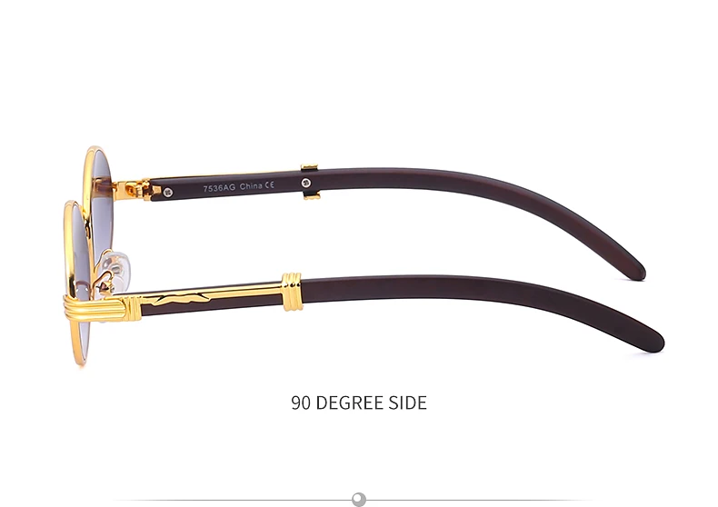 Fashion retro wood frame sunglasses for men trend to wear gold small round frame glasses luxury designer oculos de sol feminino ray ban sunglasses women