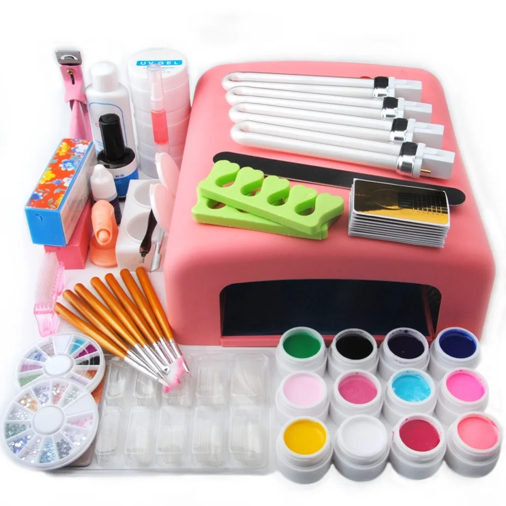 

COSCELIA 36W Lamp Dryer for Nail 12 UV Gel Polish Nail Kit False Tip Manicure Nail Extension Nail Tools Kit UV Gel Vanishes Kit
