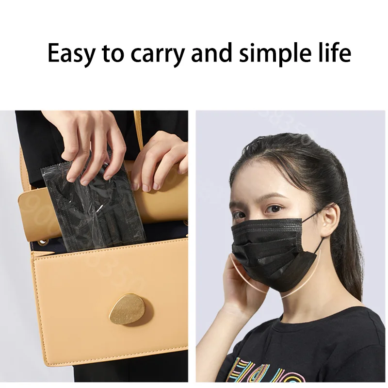 50-500pcs Black Disposable Certified surgical mask Adults mascarillas Certified surgica masks safe Non-wove Filter Surgical mask 6
