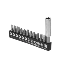 10pcs Esagonale A Testa Piatta Croce Chiave PZ Cacciavite Bit Set Con Adattatore e di Estensione Del Supporto