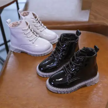 

Girls Leather High Boots Autumn Winter Martin Boots Leather Children Boots Fashion Fashion Kids Boots Warm Snow Boots
