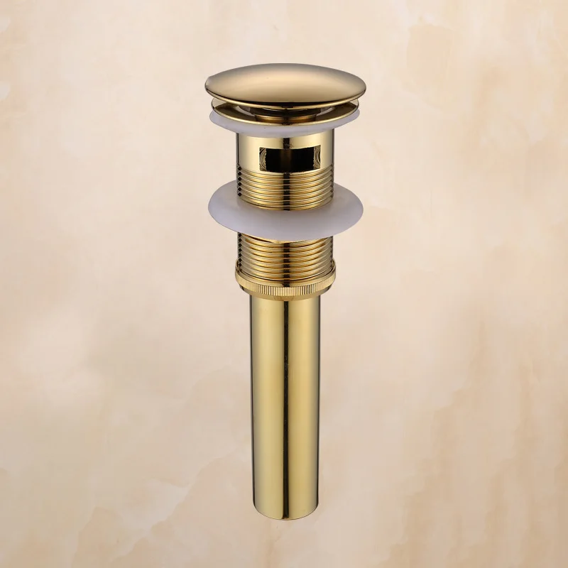 Bathroom Faucet Vanity Vessel Sink Pops Up Drain Stopper With/without Overflow Hole Solid Heavy Genuine Brass Drainer