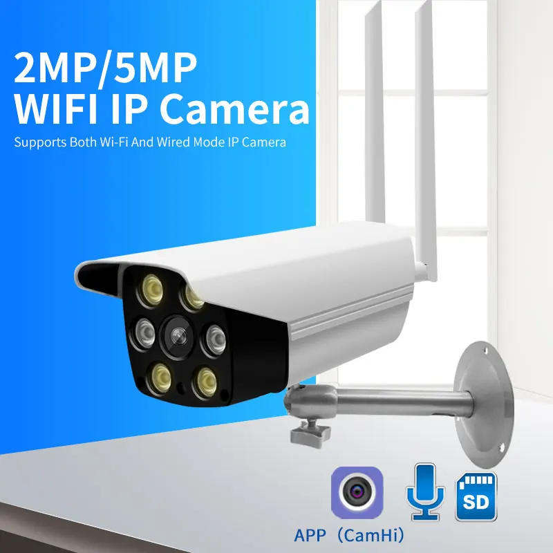 HD 1080P 5MP Bullet IP камера wifi беспроводная камера видеонаблюдения HD wifi камера объектив ИК 50 м наружная P2P приложение CamHi ABS