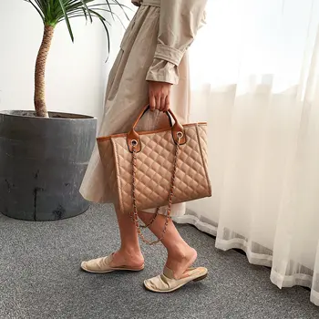 

2019 Designer Quality Luxury Handbags High Capacity Shoulder Bags For Women Lady Totes Elegant Solid Color Chain Hand Bag