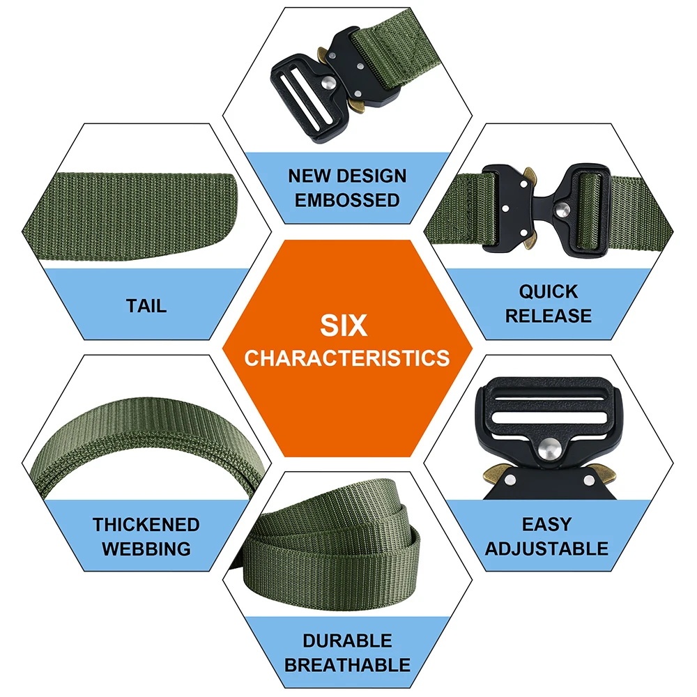 Tactical Belt Men Army Military Combat Airsoft Paintball SWAT Knock Off Waistband Metal Buckle Mens Quick Release Designer New
