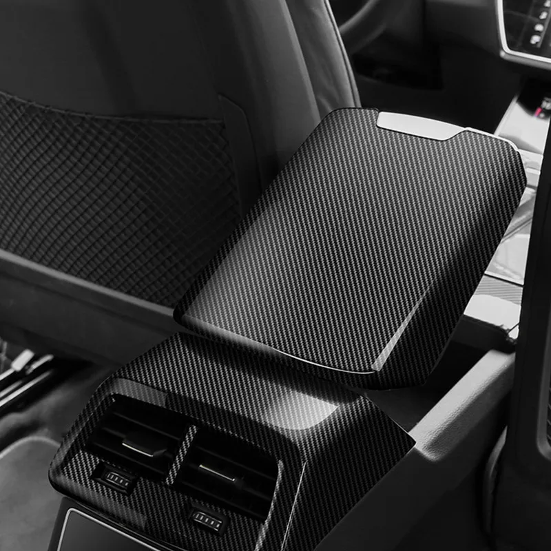 Автомобильный Стайлинг для Audi A6 C8, центральная консоль, подлокотник, декоративная панель, покрытие из углеродного волокна, цветная отделка, аксессуары для интерьера