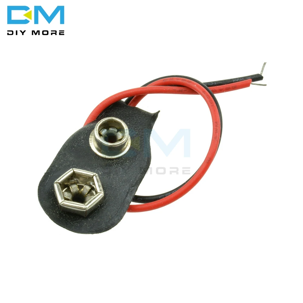 10PCS/Lot Snap on 9V Battery Holder Clip Connector Hard Shell 10CM