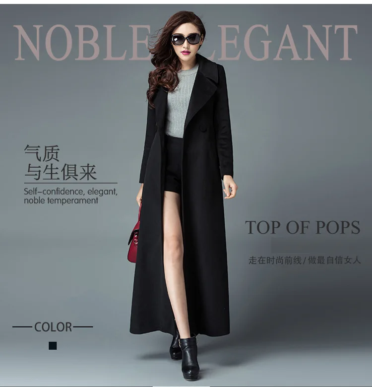 Зимние женские пальто осень и зима черный большой размер шерстяная куртка Корейская версия была тонкая дикая Универсальная Женская куртка