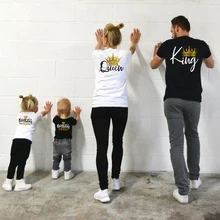 

Family Matching Clothes King Queen Prince Princess Fashion Family Look Shirt Set Mother Dad Daughter Kid Family Matching Outfit