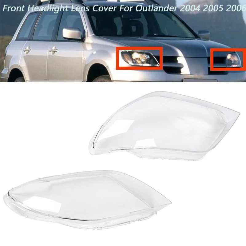 

Car Front Headlight Head Light Lamp Lens Shell Cover Replacement for Mitsubishi Outlander 2004 2005 2006