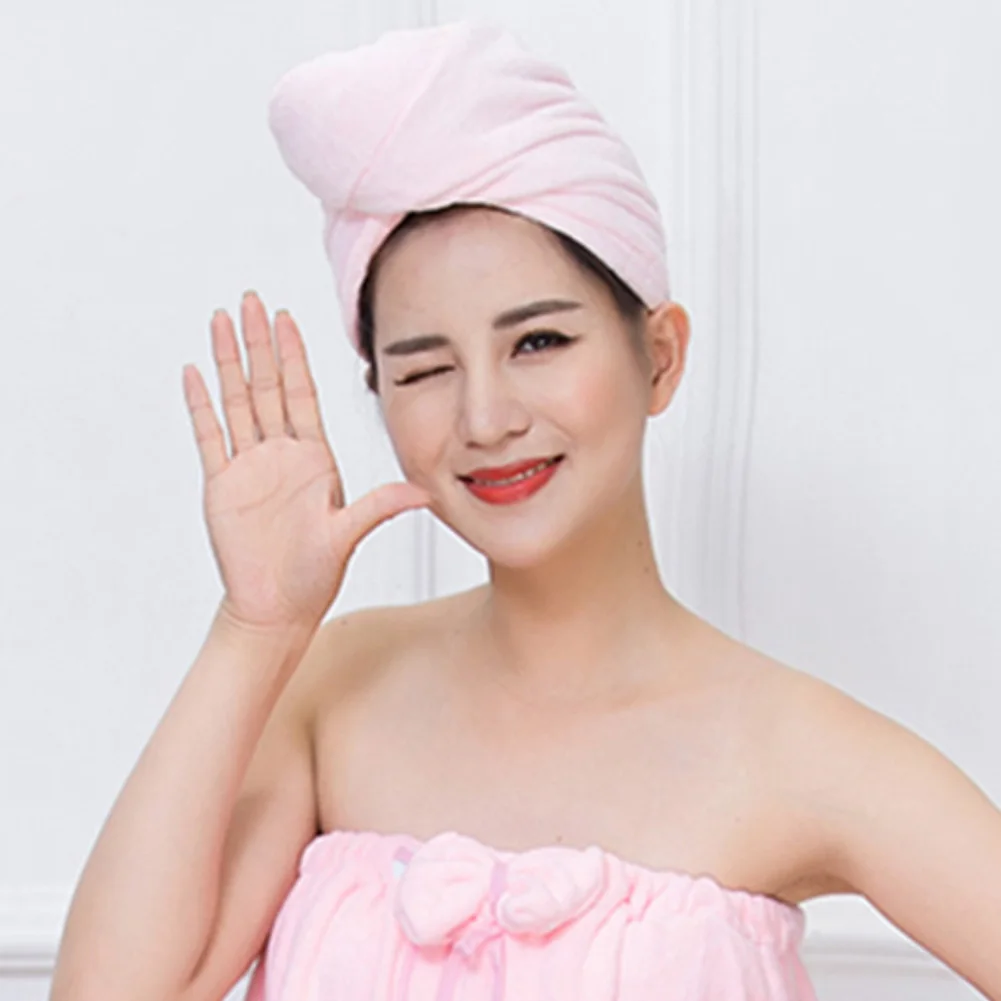 3Pcs Women Microfiber Thickening Water Absorbent Turban Quick Dry Hair Hat Bathing Shower Towel Cap New