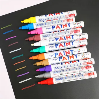 

12 colors Waterproof Car Tyre Tire Tread CD Metal Permanent Paint Marker Graffti Oily Marker Macador Caneta Stationery