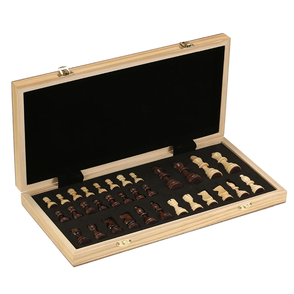 40*40cm Foldable Wooden Chess Set International Chess Entertainment Game Set Folding Board Educational Magnetic Chess