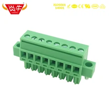 Bloco de terminal de plug in pcb, 3.81mm 15edgkam ec381rm kf2edgkam 3.81 2p ~ 12p, mcvr 1,5/2 stf 3, 81, 1828346, phoenix magneson yanyu
