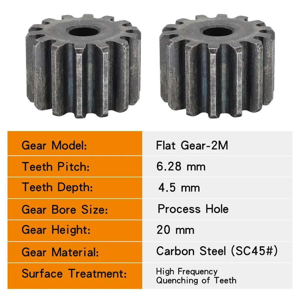 Flat Gear 2M-21/22/23/24/25/26/27/28/29/30T SC45# Carbon Steel Cylindrical Gear Height 20 mm High Frequency Quenching Teeth motor gear,transmission gear,electric bike gear,cassette deck tape gear,electric chain saw gear