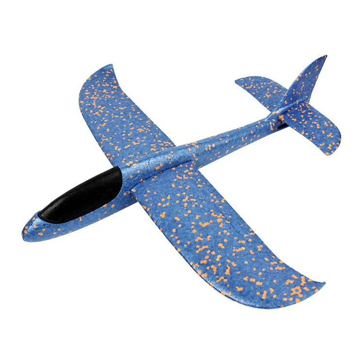 48cm Blue Планер самолеты ручной бросок Летающий DIY светодиодный мигающий самолет модель самолета Пена аэроплан вечерние игрушки для детей подарок для детей - Цвет: 48cm Blue