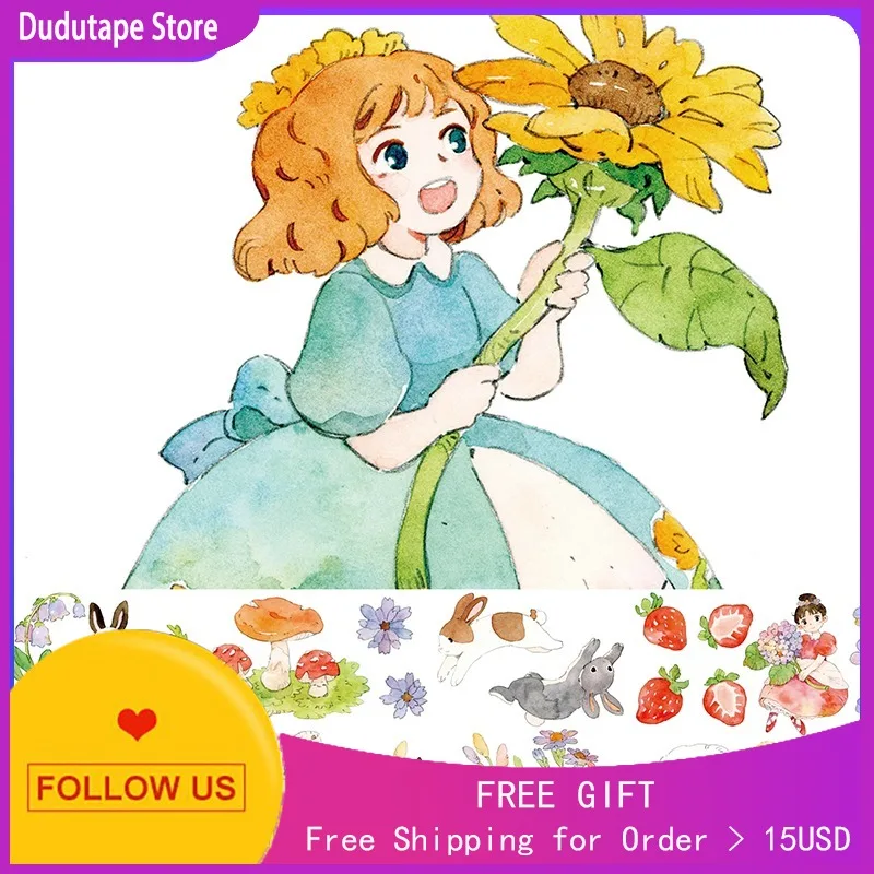 

Aminada Lovely Decorative Sticker Washi Tape Roll Forest Animals