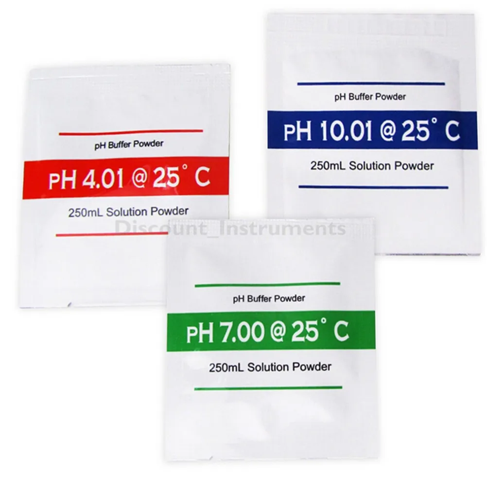 ZLinKJ 3 Bags/set 4.01 7.00 10.01 H Buffer Solution Powder for PH Test Meter Measure Calibration|PH Meters| - AliExpress