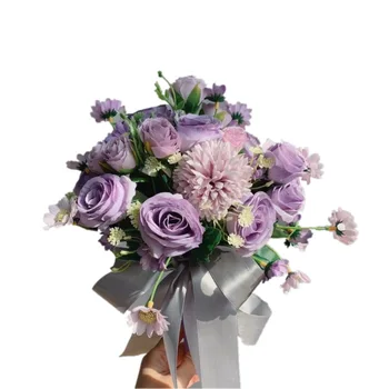 

Artificial Flowers Wedding Bride Rhinestones Holding Flowers Rose Type Creative Western Wedding Supplies Wedding Bouquet