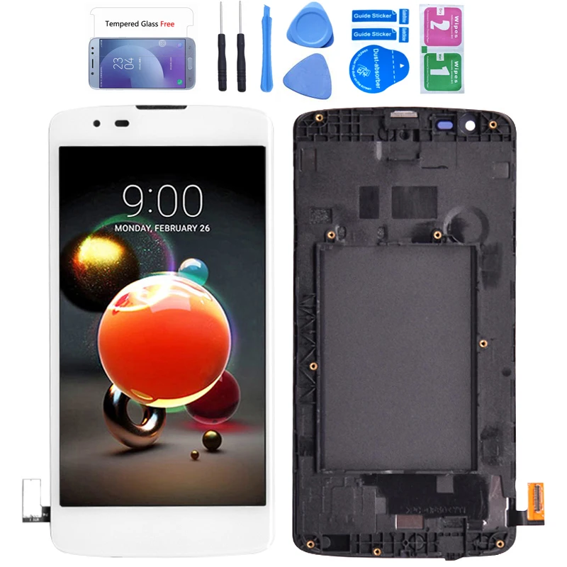 ЖК дисплей с рамкой для LG K8 LTE K350 K350N K350E K350DS бесплатная доставка|display lcd touch screen|lcd