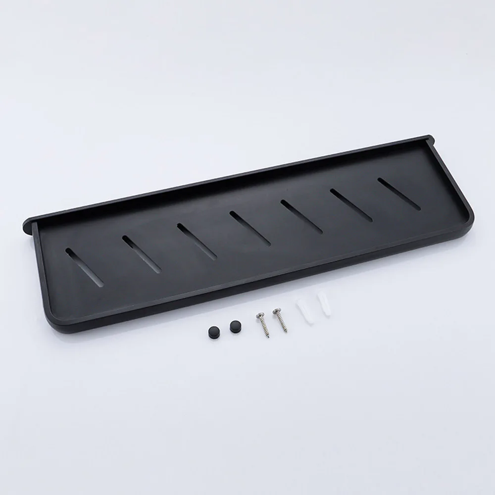 50cm Modern Black Space Aluminum Wall Mounted Bathroom Shower Shelf Bathroom Wall Bracket Home Accessories Storage Rack