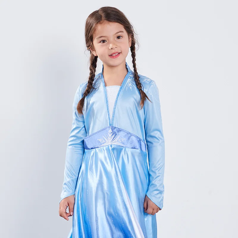 Новое платье Эльзы для девочек, костюм принцессы, детская Рождественская одежда, платье Снежной Королевы Эльзы для костюмированной вечеринки, платье на день рождения, Vestidos