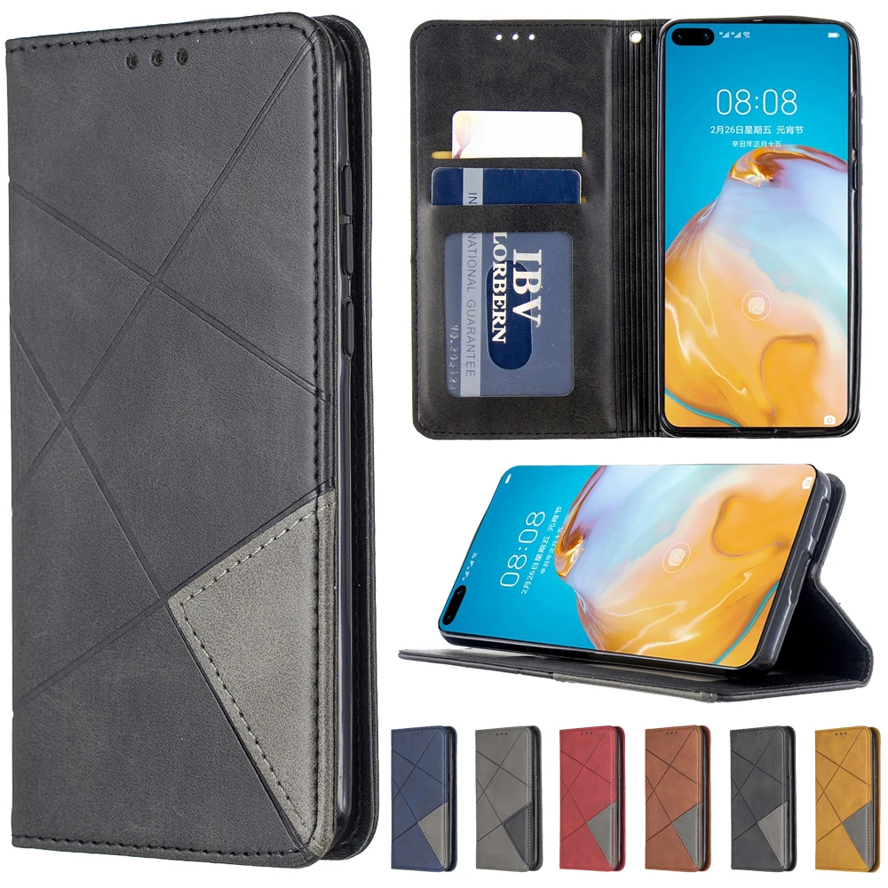 

Leather Flip Case For Huawei P50 P40 P30 P20 Pro Lite Y5 Y6 Y7 Y9 2019 PSmart 2019 2020 2021 Honor 9X Lite Wallet Phone Cover